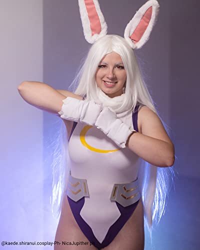 Nuoqi Miruko Cosplay MHA Rabbit Hero Mirko Cosplay Bunny Costume Bodysuit Bunny Hero Suit L/XL