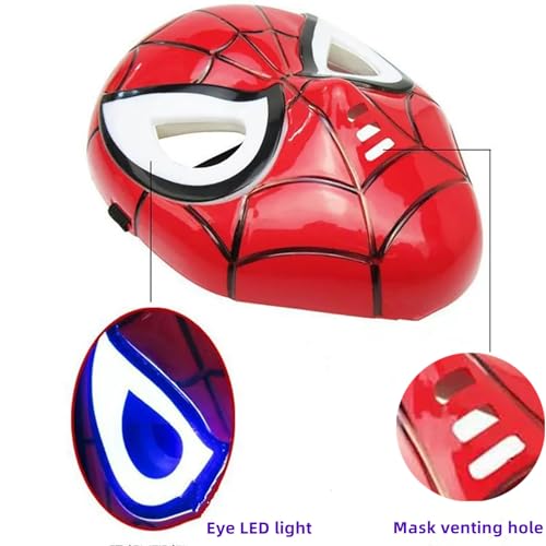 LeSeJinYu Superhero Masks for Kids Mask Glow Electronic Toy with LED Light Eyes Halloween Cosplay Costumes Mask Birthday Christmas Gift for Boys Girls Adult