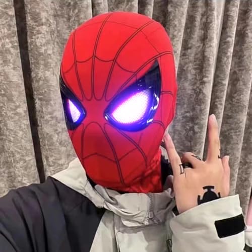 YONTYEQ Superhero Mask Halloween Masks with Faceshell and Lenses,handcraft Movie Prop Replica，Cosplay Costumes Mask (Electric)