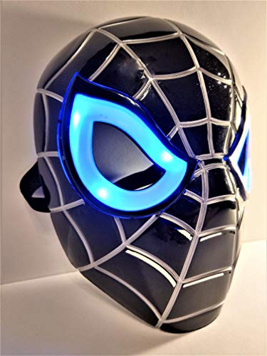 Premium Black Spiderman Mask/Venom Mask with LED Eyes that Light Up! (Batteries Included)