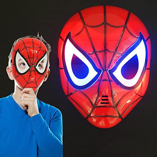 LeSeJinYu Superhero Masks for Kids Mask Glow Electronic Toy with LED Light Eyes Halloween Cosplay Costumes Mask Birthday Christmas Gift for Boys Girls Adult