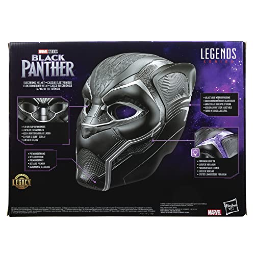 Marvel Legends Series Black Panther Premium Electronic Role Play Helmet with Light FX and Flip-Up &Down Lenses, Collectible Roleplay Item