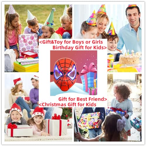 LeSeJinYu Superhero Masks for Kids Mask Glow Electronic Toy with LED Light Eyes Halloween Cosplay Costumes Mask Birthday Christmas Gift for Boys Girls Adult