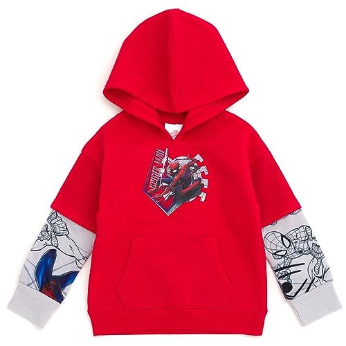 Marvel Spider-Man Toddler Boys Fleece Hangdown Hoodie Red 5T