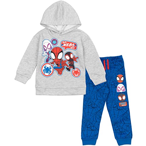Marvel Spidey and His Amazing Friends Little Boys Fleece Hoodie & Pants Set Gray/Blue 6