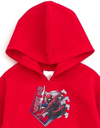 Marvel Spider-Man Toddler Boys Fleece Hangdown Hoodie Red 5T