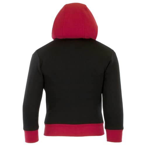 Marvel Spider-Man Boys Sherpa Zip-Up Fleece Hoodie, Superhero Zip-Up Fleece Hooded Sweatshirt for Boys (Black/Red, 6)