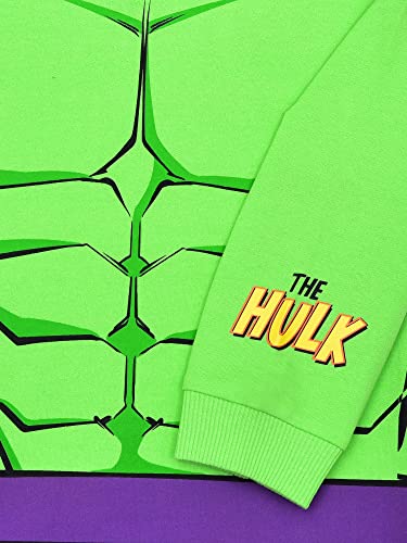 Marvel Hulk Boys Hoodie for Toddler and Little Kids – Green/Purple