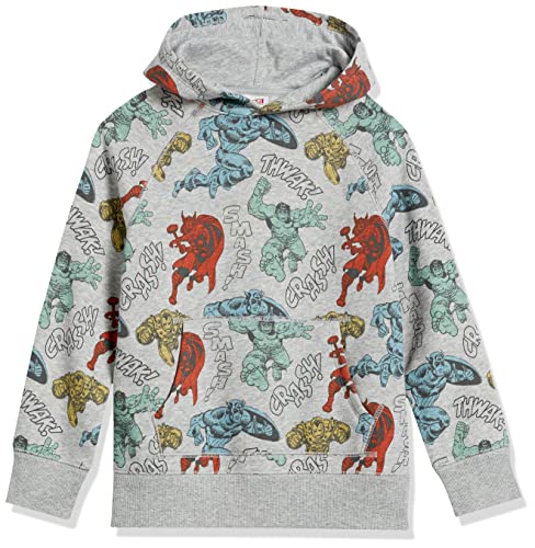 Amazon Essentials Disney | Marvel | Star Wars Boys' Fleece Pullover Sweatshirt Hoodies, Marvel Avengers, Large