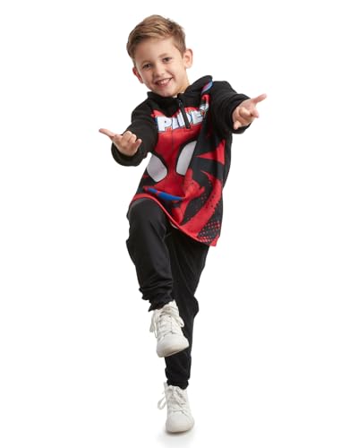 Marvel Boys' Avengers Sweatshirt - ¼ Zip Fleece Hoodie: Spidey Spider-Man Hulk Iron Man Captain America Black Panther (2T-16), Size 3T, Spidey Black