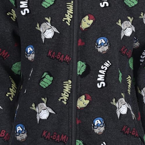 Marvel Avengers Iron Man, Hulk and Captain America Boys 2 Pack Hoodies for Toddler and Little Kids – Black/Grey
