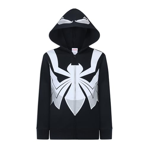 Marvel Venom Boys Zip Up Hoodie and Pants for Big Kids – Black