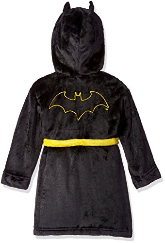 DC Comics Boys' Toddler Batman Hooded Robe,Black,X-Small (4/5)