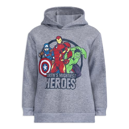 Marvel Avengers Iron Man, Hulk and Captain America Boys 2 Pack Hoodies for Toddler and Little Kids – Black/Grey