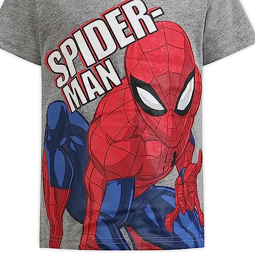 Marvel Spiderman Boys’ Zip-Up Hoodie, T-Shirt and Jogger Set for Toddler and Little Kids – Red/Grey/Black