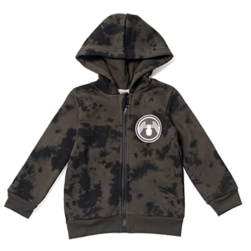 Marvel Spider-Man Toddler Boys Zip Up Fleece Hoodie T-Shirt and Jogger Pants 3 Piece Outfit Set Tie Dye Gray 4T