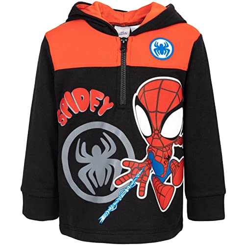 Marvel Spider-Man Toddler Boys Fleece Half Zip Hoodie Black 2T