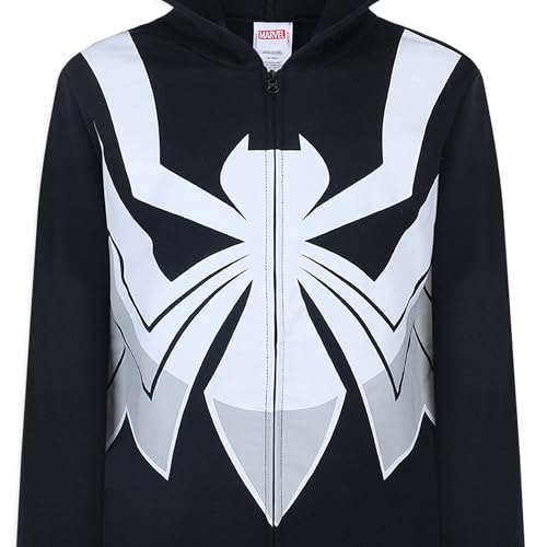 Marvel Venom Boys Zip Up Hoodie and Pants for Big Kids – Black