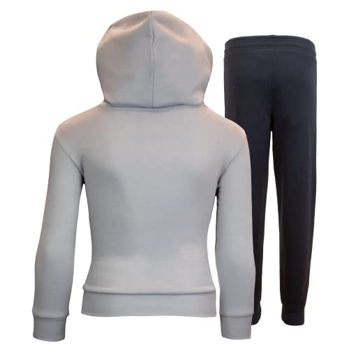 BATMAN 2-Piece Fleece Top/Pants Set for Boys and Toddlers, DC Comics Fleece Hooded Sweatshirt or T-Shirt and Pants for Boys and Toddlers (Grey 2, Size 8)