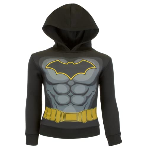 BATMAN Boys Pullover Hoodies, DC Comics Superhero Hooded Sweatshirts for Boys (Black, Size 7)