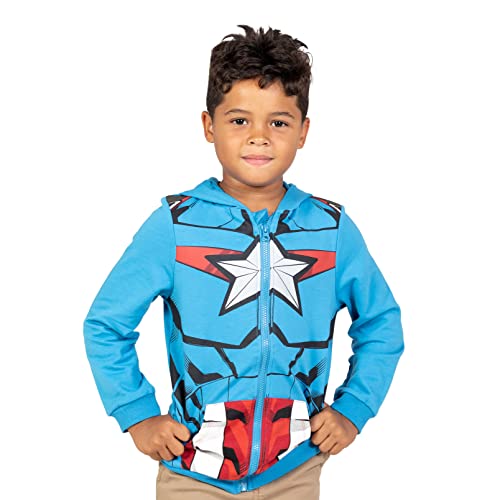 Marvel Avengers Captain America Little Boys Fleece Zip Up Hoodie Mask Captain America 4-5