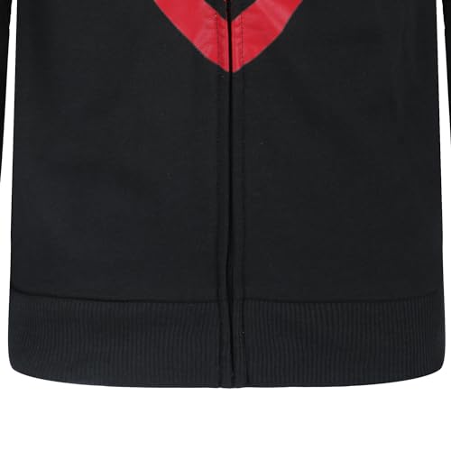 Marvel Miles Morales Spider-Man Boys Zip Up Hooded Sweatshirt for Toddlers, and Big Kids – Black/Red