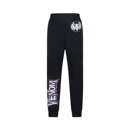 Marvel Venom Boys Zip Up Hoodie and Pants for Big Kids – Black