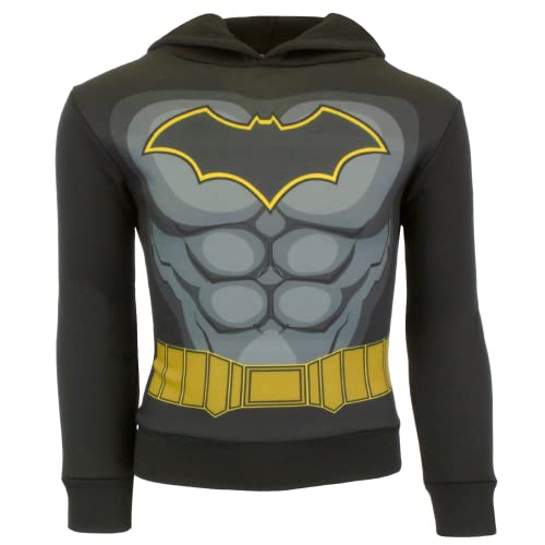 BATMAN Boys Pullover Hoodies, DC Comics Superhero Hooded Sweatshirts for Boys (Black, Size 7)
