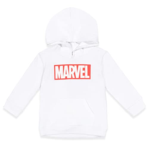 Marvel Comics Big Boys Fleece Pullover Hoodie Iconic Logo White 18-20