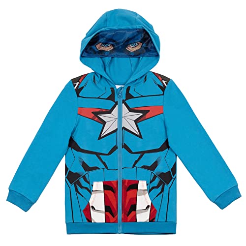 Marvel Avengers Captain America Little Boys Fleece Zip Up Hoodie Mask Captain America 4-5