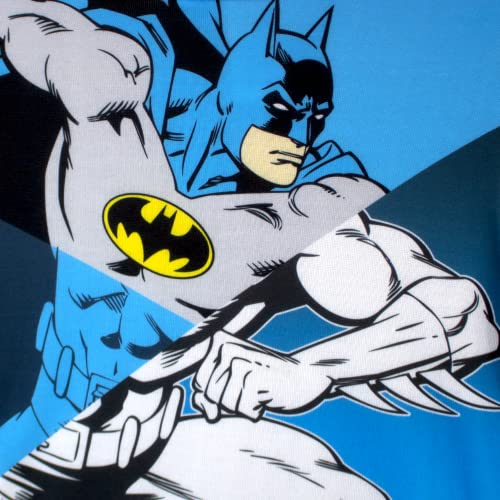 BATMAN 2-Piece Fleece Top/Pants Set for Boys and Toddlers, DC Comics Fleece Hooded Sweatshirt or T-Shirt and Pants for Boys and Toddlers (Grey 2, Size 8)