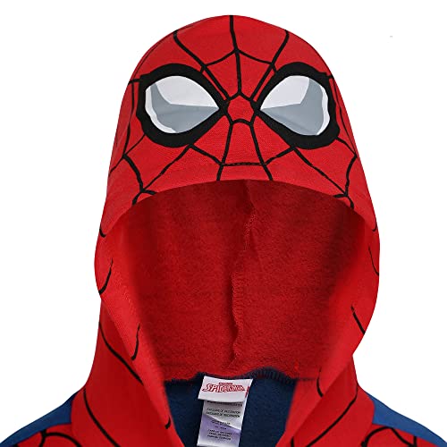 Marvel Avengers Captain America and Spider-Man Boys Zip-Up Hoodie for Toddlers and Big Kids – Blue/Red/White
