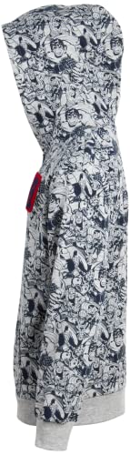Marvel Boys' Super Hero Sweatshirt - Spider-Man, Thor, Hulk, Iron Man Graphic Pullover Hoodie (8-16), Size 12, Marvel Patch Navy/Grey