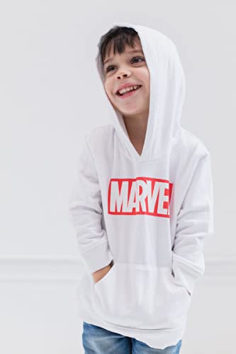 Marvel Comics Big Boys Fleece Pullover Hoodie Iconic Logo White 18-20