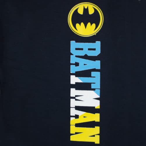 BATMAN 2-Piece Fleece Top/Pants Set for Boys and Toddlers, DC Comics Fleece Hooded Sweatshirt or T-Shirt and Pants for Boys and Toddlers (Grey 2, Size 8)