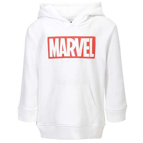 Marvel Comics Big Boys Fleece Pullover Hoodie Iconic Logo White 18-20