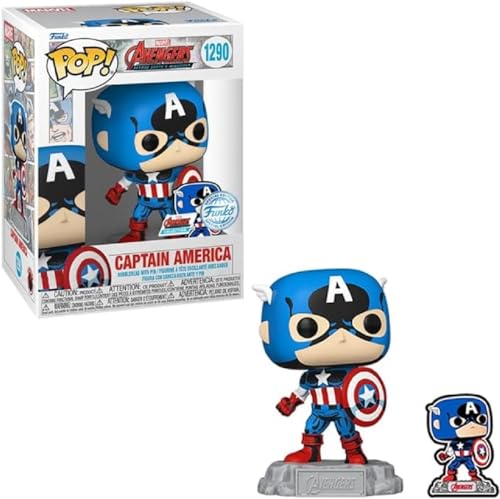 Avengers 60th Anniversary, Captain America Funko Pop & Pin
