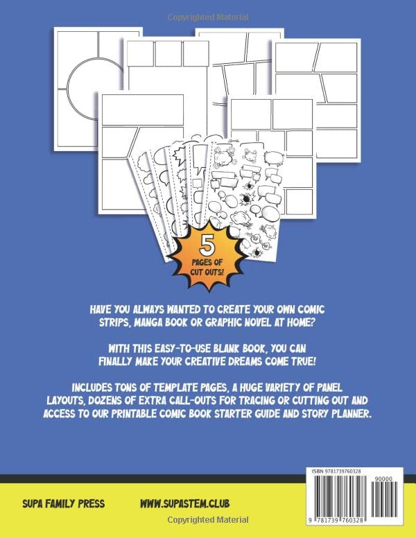 Kids' Superhero Blank Comic Book: Create Your Own Story