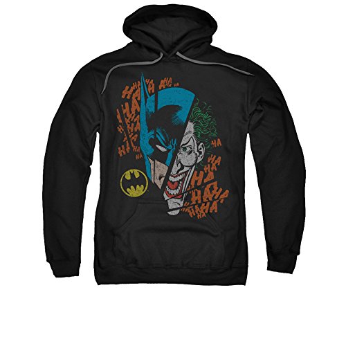 Batman vs Joker Broken Visage Pull-Over Hoodie Black
