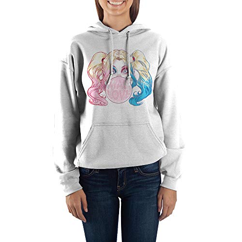 Large White Harley Quinn Hoodie Sweatshirt from DC Comics