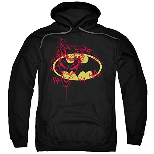 Batman Joker Graffiti Bat Logo Adult Hoodie Black