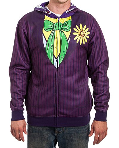 Joker Face Costume Hoodie - XLarge Purple by DC Comics