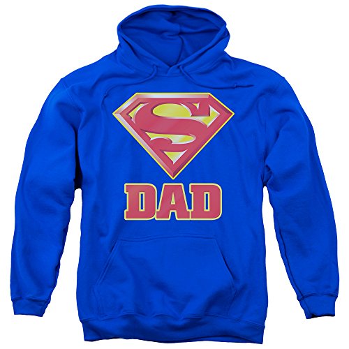 Superman Adult Hoodie for Super Dad comics Blue
