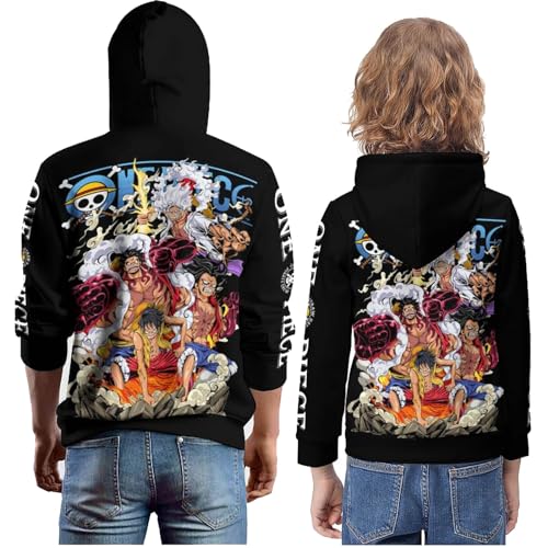 Anime Hoodie: Straw Hat Pirate Crew Design, Teen Boys