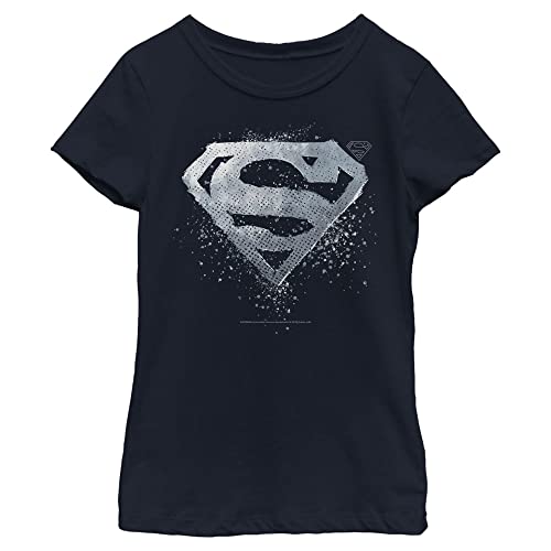 Superman Chrome T-Shirt for Kids, Navy Blue, Medium