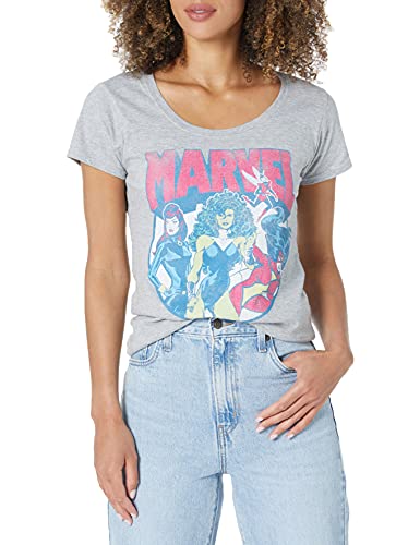 Marvel Gals Women's Gray Scoop Neck Tee Shirt
