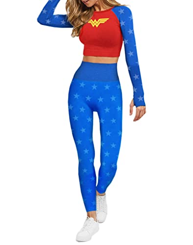 Wonder Woman Cosplay Workout Legging and Shirt Set