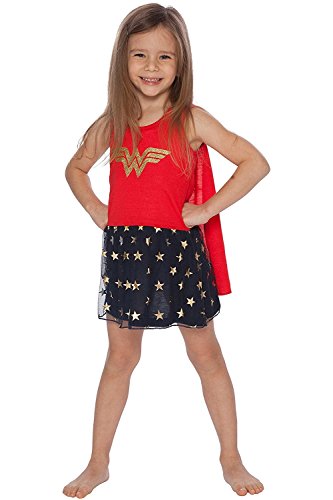 Little Wonder Woman Tank Nightgown with Cape, Multi