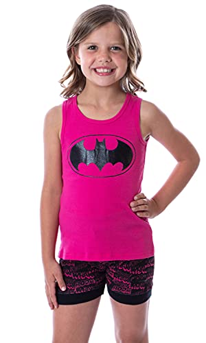 Batgirl Tank Pajama Set for Big Girls in Fuchsia