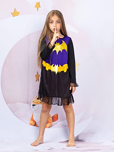 Girls' BatDC Hero Long Sleeve Dorm Cape, Black/Purple